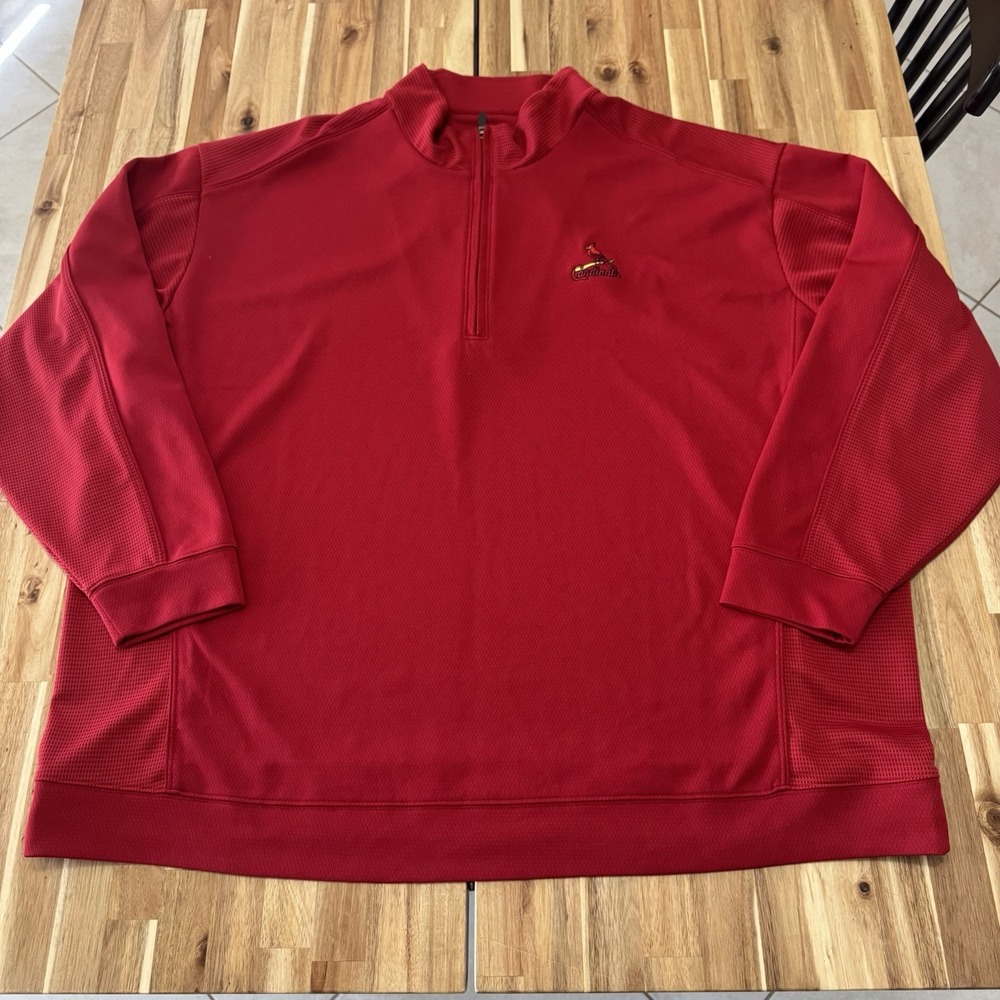St Louis Cardinals Pullover Mens 4XB Red Cutter & Buck‎ 1/4 Zip DryTec MLB